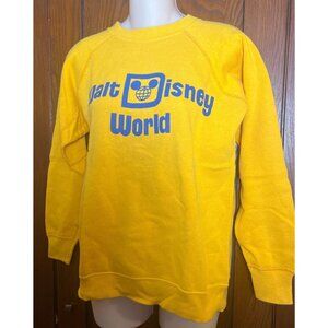 Vintage 1970s Walt Disney World Sweatshirt Yellow Medium Gussets